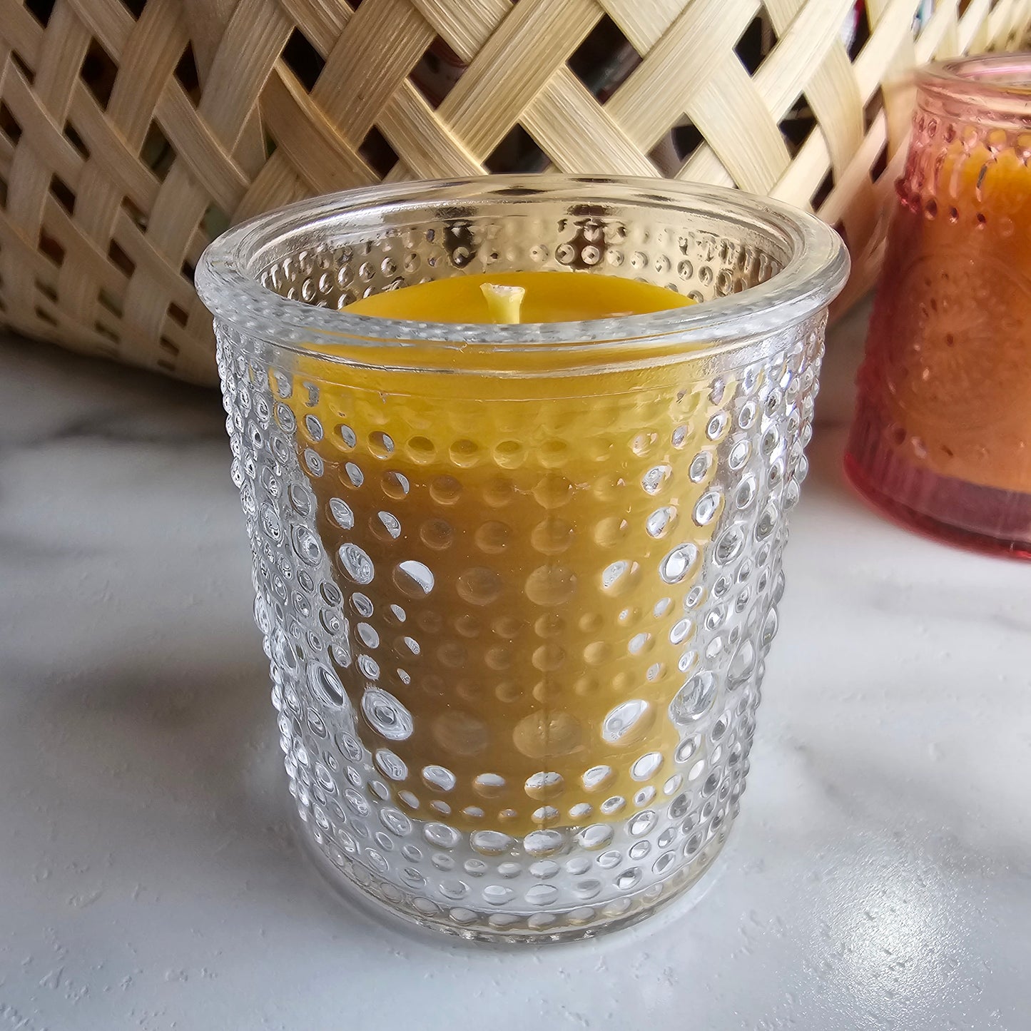 100% Beeswax Votive & Glass Holder