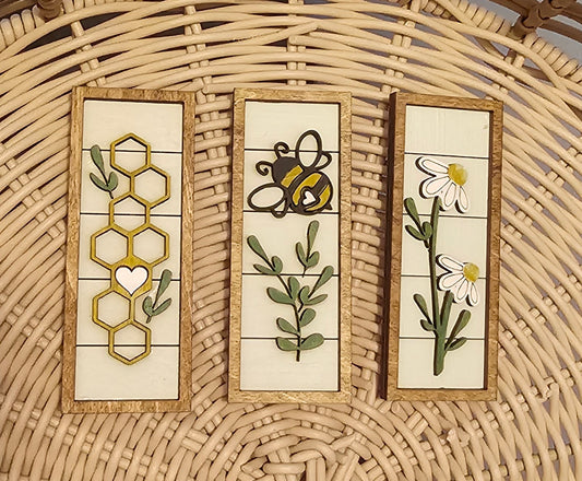 Daisy & Bee Handpainted Wooden Magnet Set