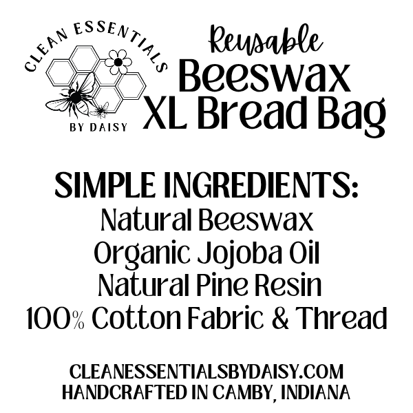 Beeswax XL Bread Bag - Pink Crossaints