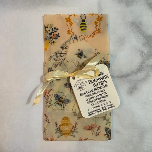 Beeswax Wraps Variety, Pack of 3 Wraps