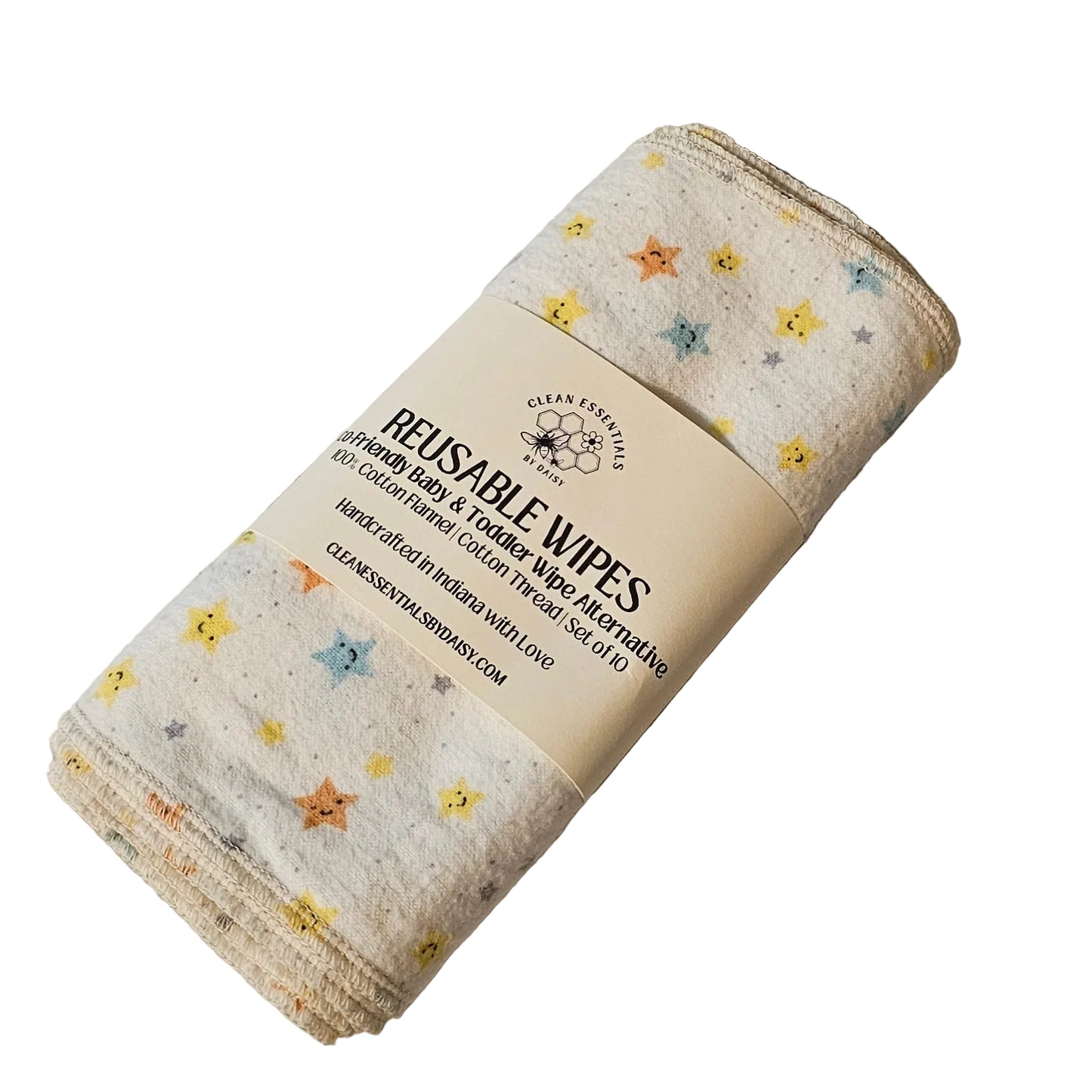 Reusable Cloth Baby & Toddler Wipes Stars