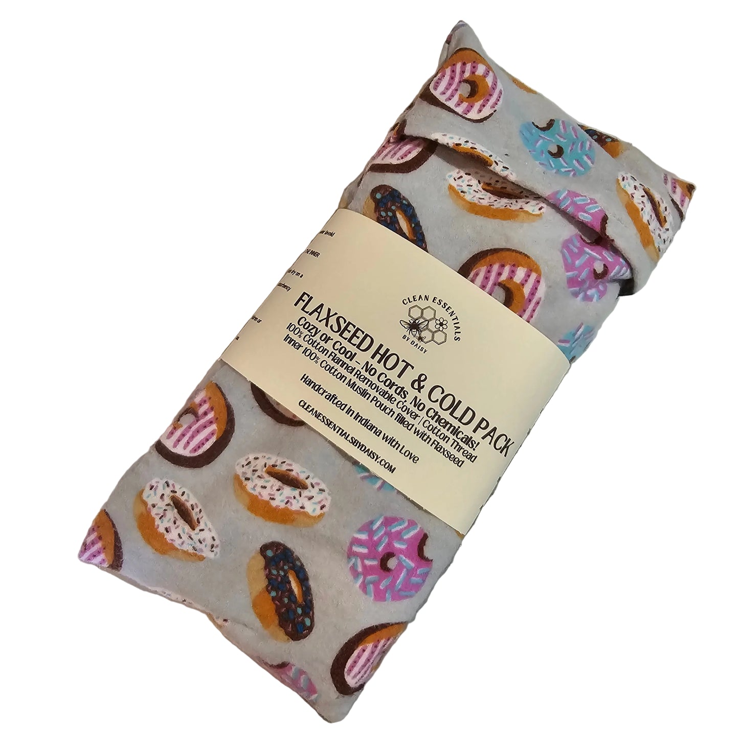 Flaxseed Hot/Cold Packs Cozy or Cool – No Cords, No Chemicals - Donuts