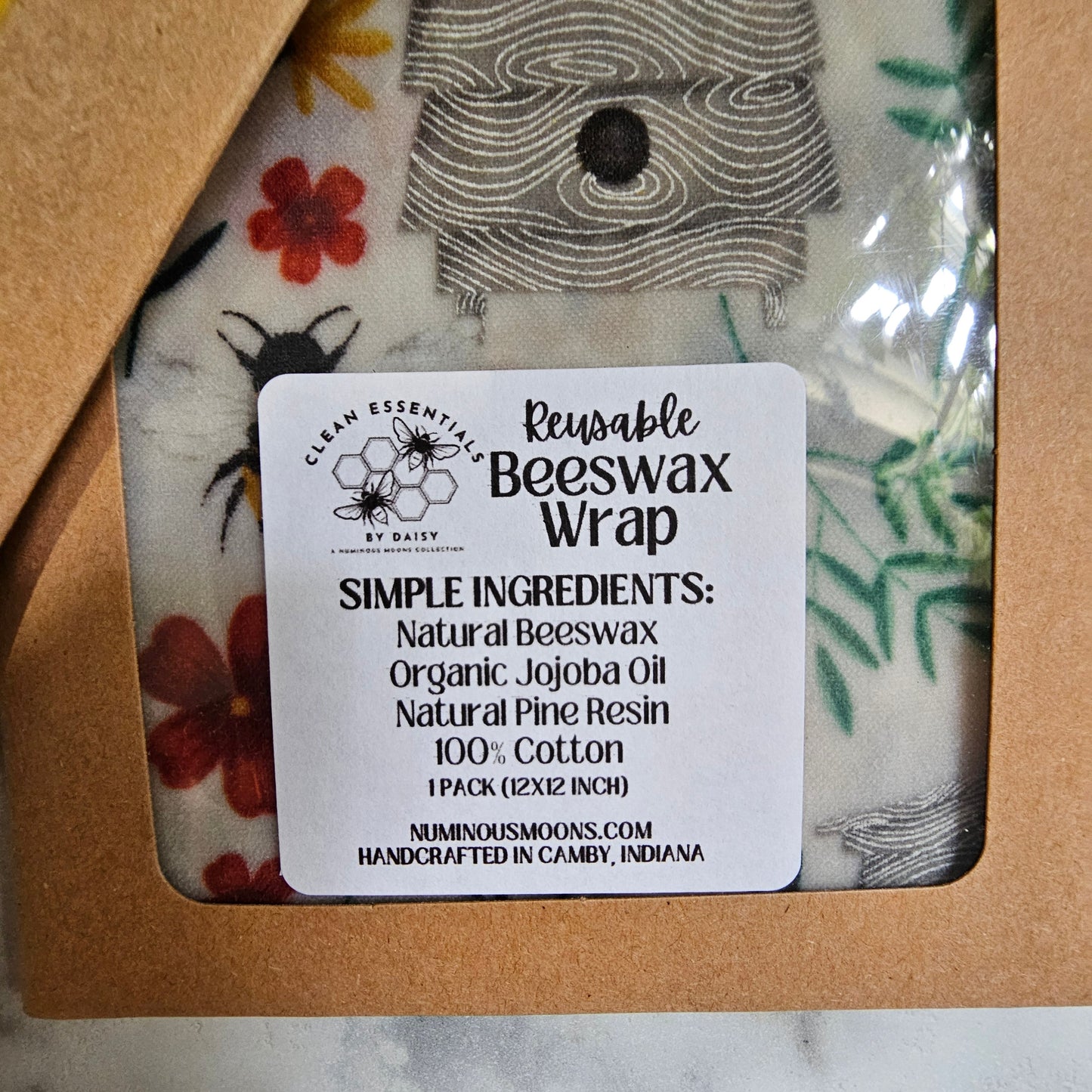 Beeswax Wraps 12x12 inch - 1 Pack
